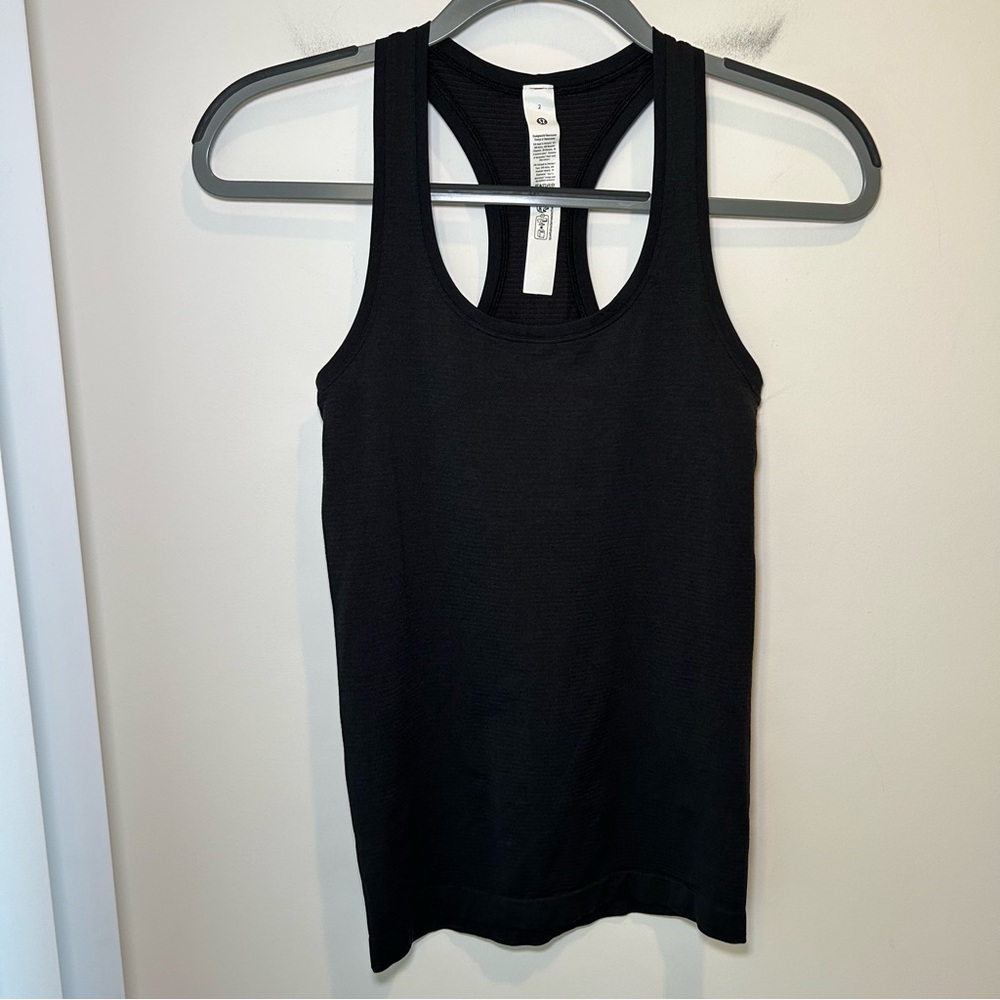 Lululemon Swiftly Tech Racerback Tank Top 2.0 *Hip Length Black Size 2 - Picture 4 of 7